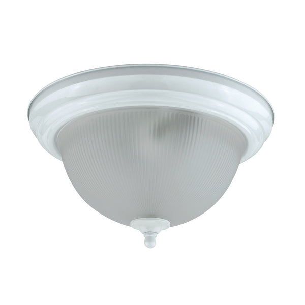 Hoy 11 Inch Ceiling Lamp Glass Dome Shade with Finial Polished White Trim
