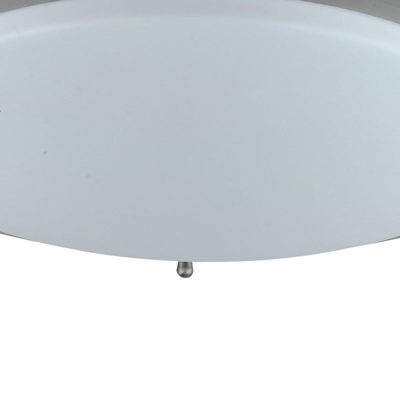 14 Inch Modern Ceiling Lamp with Frosted Acrylic Plate Steel Trim White-zoom-