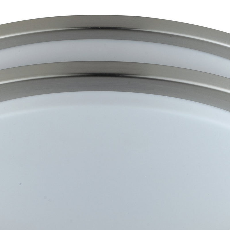14 Inch Modern Ceiling Lamp with Frosted Acrylic Plate Steel Trim White-zoom-