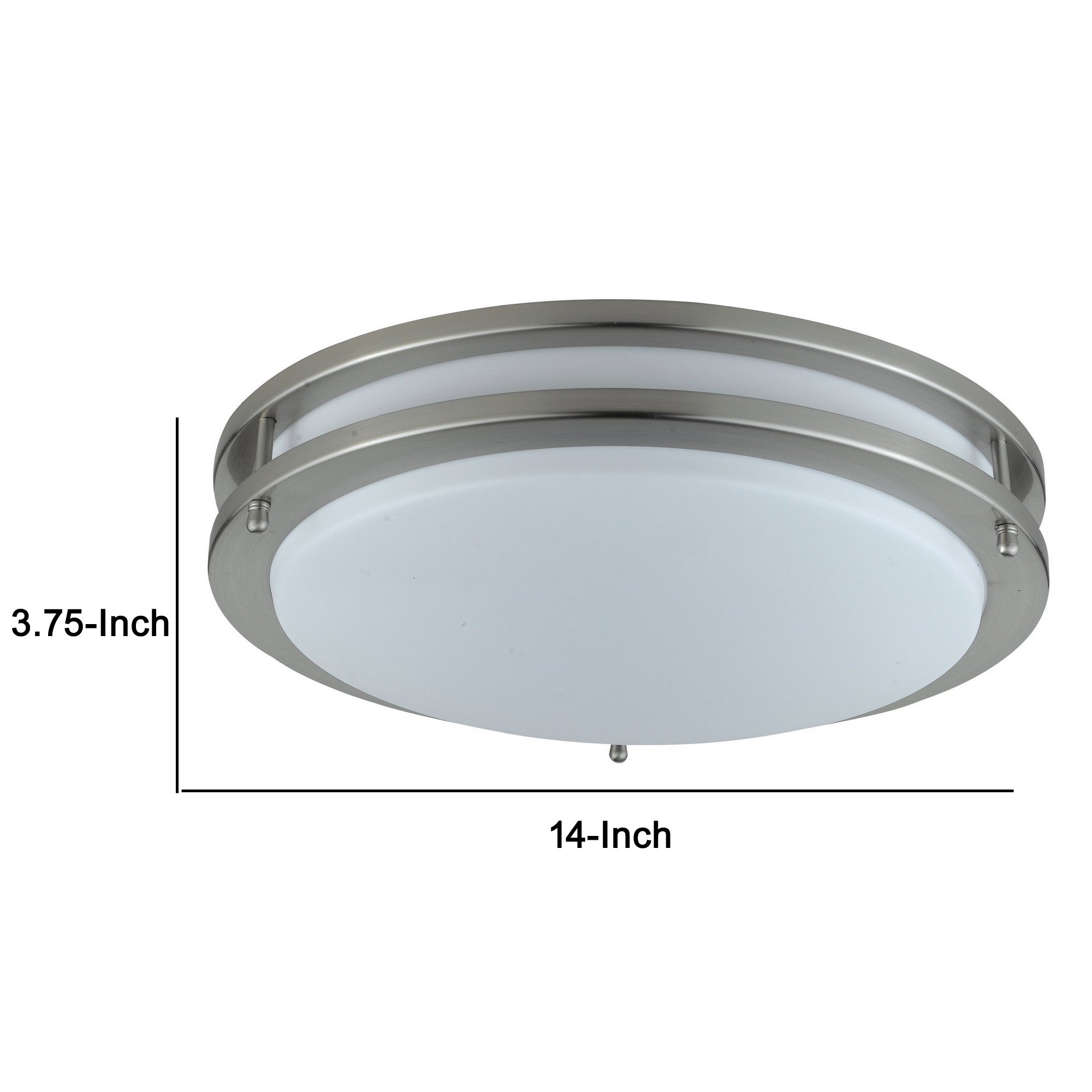 14 Inch Modern Ceiling Lamp with Frosted Acrylic Plate Steel Trim White-zoom-5