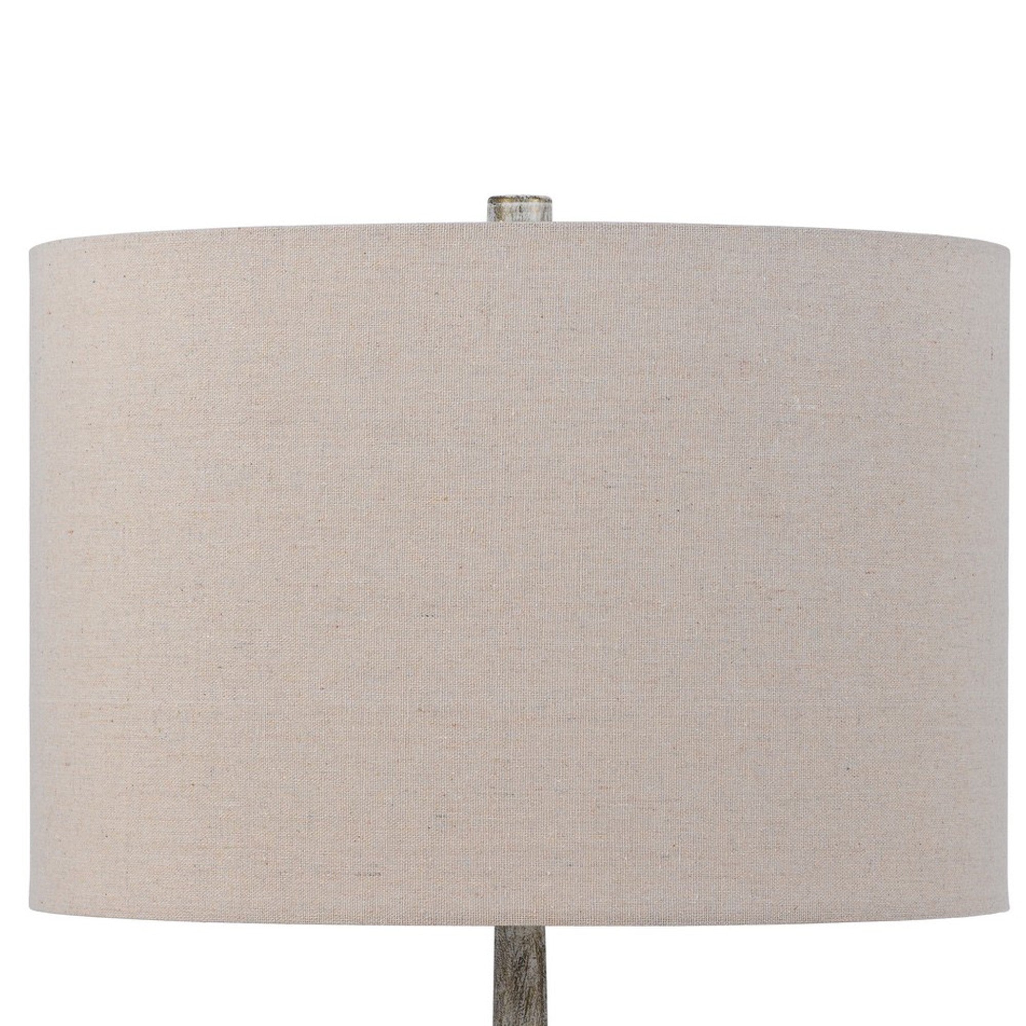 26 Inch Table Lamp Set of 2 Curved Beige Fabric Shade Distressed Gray-zoom-3