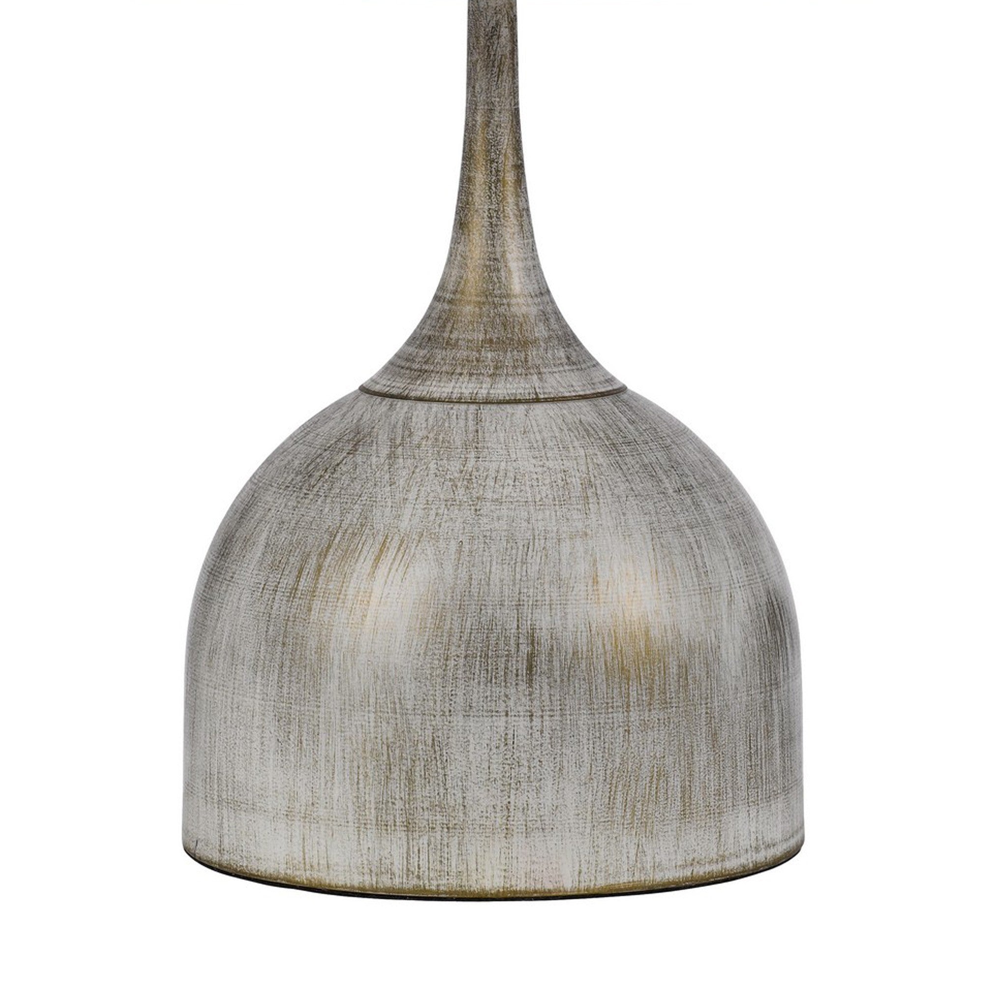 26 Inch Table Lamp Set of 2 Curved Beige Fabric Shade Distressed Gray-zoom-4