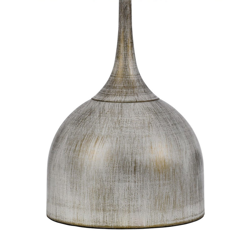 26 Inch Table Lamp Set of 2 Curved Beige Fabric Shade Distressed Gray-zoom-