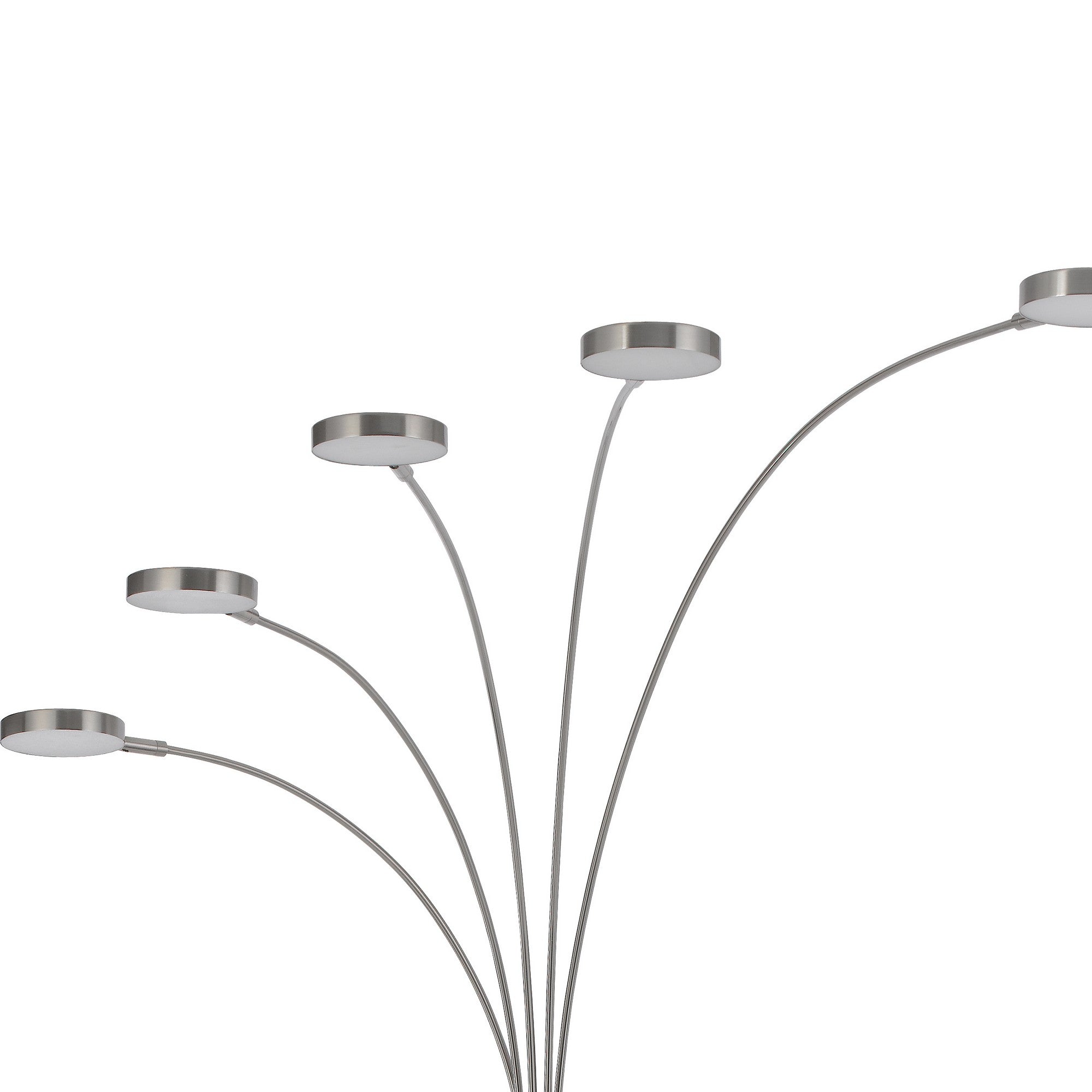 Chuck 82 Inch Modern Arc Floor Lamp 5 Puck Lights Brushed Steel Finish-zoom-2