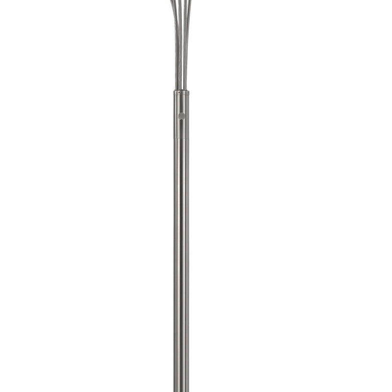 Chuck 82 Inch Modern Arc Floor Lamp 5 Puck Lights Brushed Steel Finish-zoom-
