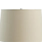 26 Inch Cottage Table Lamp Metal And Rattan Base White Fabric Drum Shade
