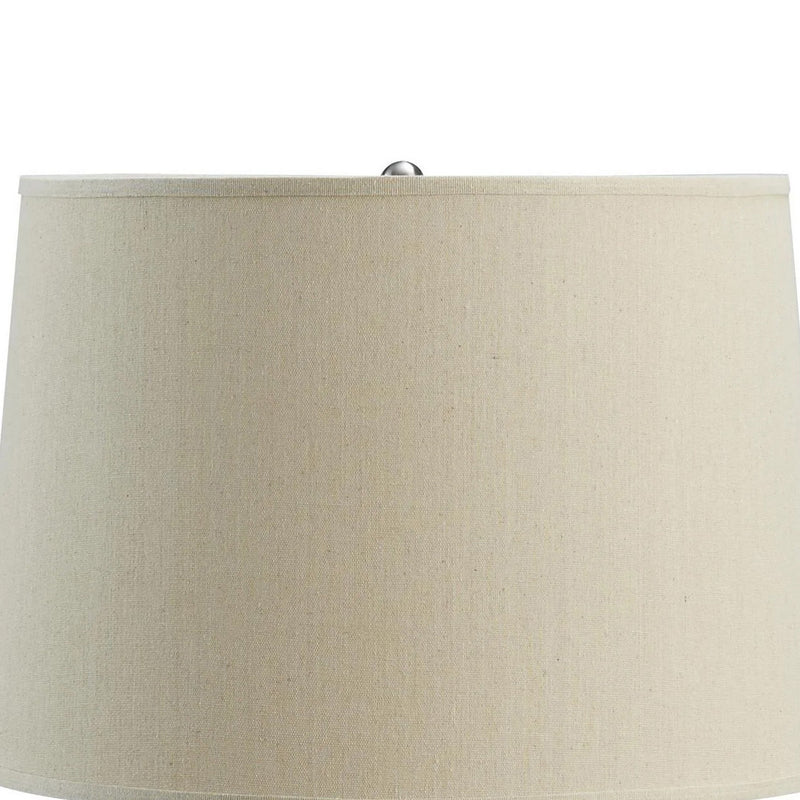 26 Inch Cottage Table Lamp Metal And Rattan Base White Fabric Drum Shade-zoom-