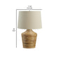 26 Inch Cottage Table Lamp Metal And Rattan Base White Fabric Drum Shade