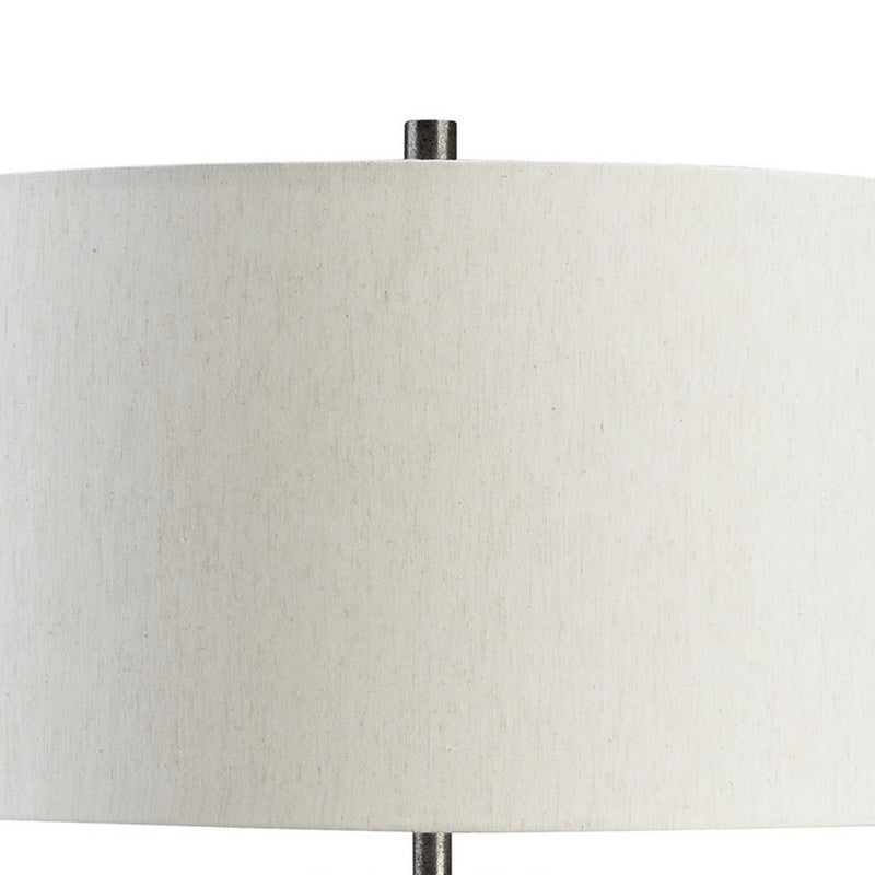 Nila 35 Inch Table Lamp Pewter Gray Metal Base 3 Way Switch Drum Shade-zoom-
