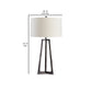 Nila 35 Inch Table Lamp Antique Black Metal 3 Way Switch Drum Shade