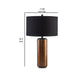 30 Inch Modern Table Lamp Cylindrical Brass Metal Base Black Drum Shade