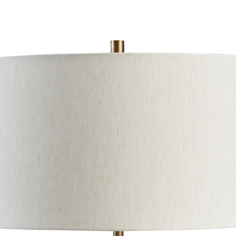 Nila 35 Inch Table Lamp Antique Brass Metal 3 Way Switch Drum Shade-zoom-