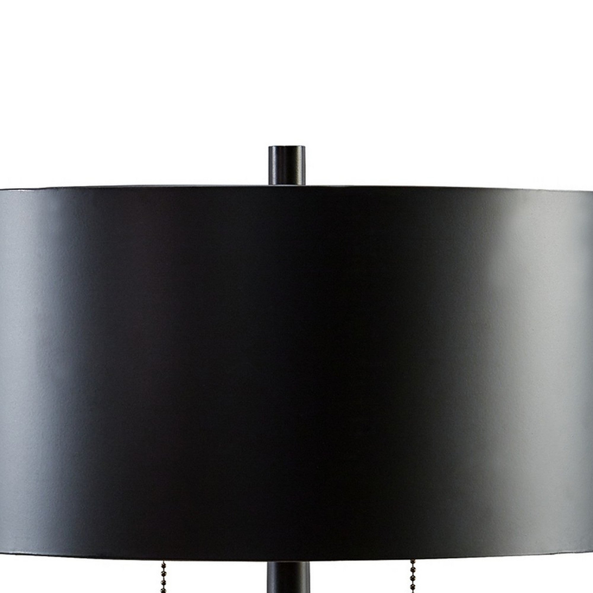 Kien 24 Inch Modern Table Lamp Black Metal Drum Shade Gold Toned Base-zoom-2