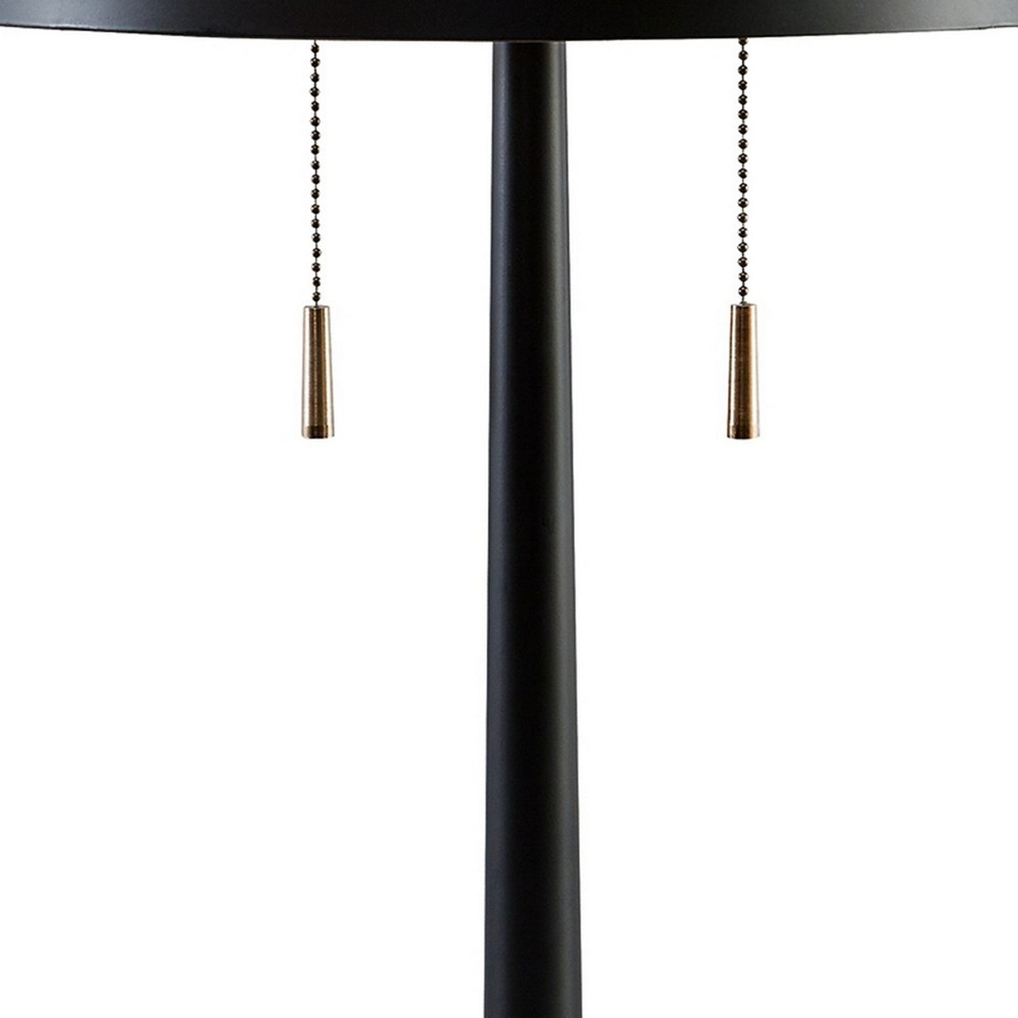 Kien 24 Inch Modern Table Lamp Black Metal Drum Shade Gold Toned Base-zoom-3