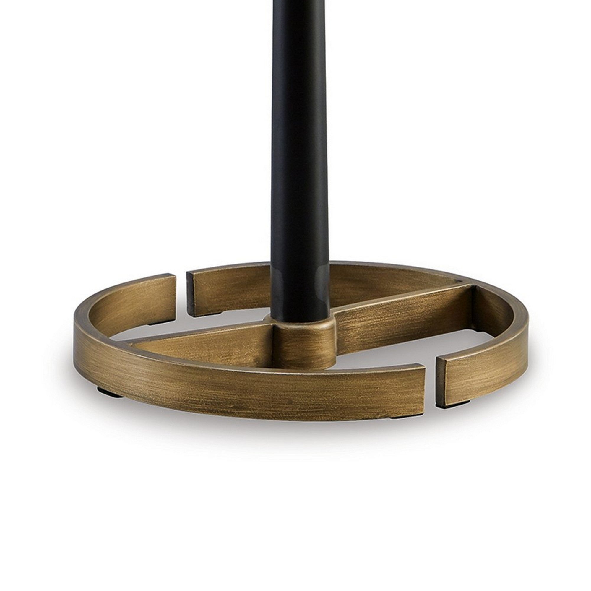 Kien 24 Inch Modern Table Lamp Black Metal Drum Shade Gold Toned Base-zoom-4