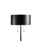 Kien 60 Inch Modern Floor Lamp Black Metal Drum Shaped Shade Gold Base
