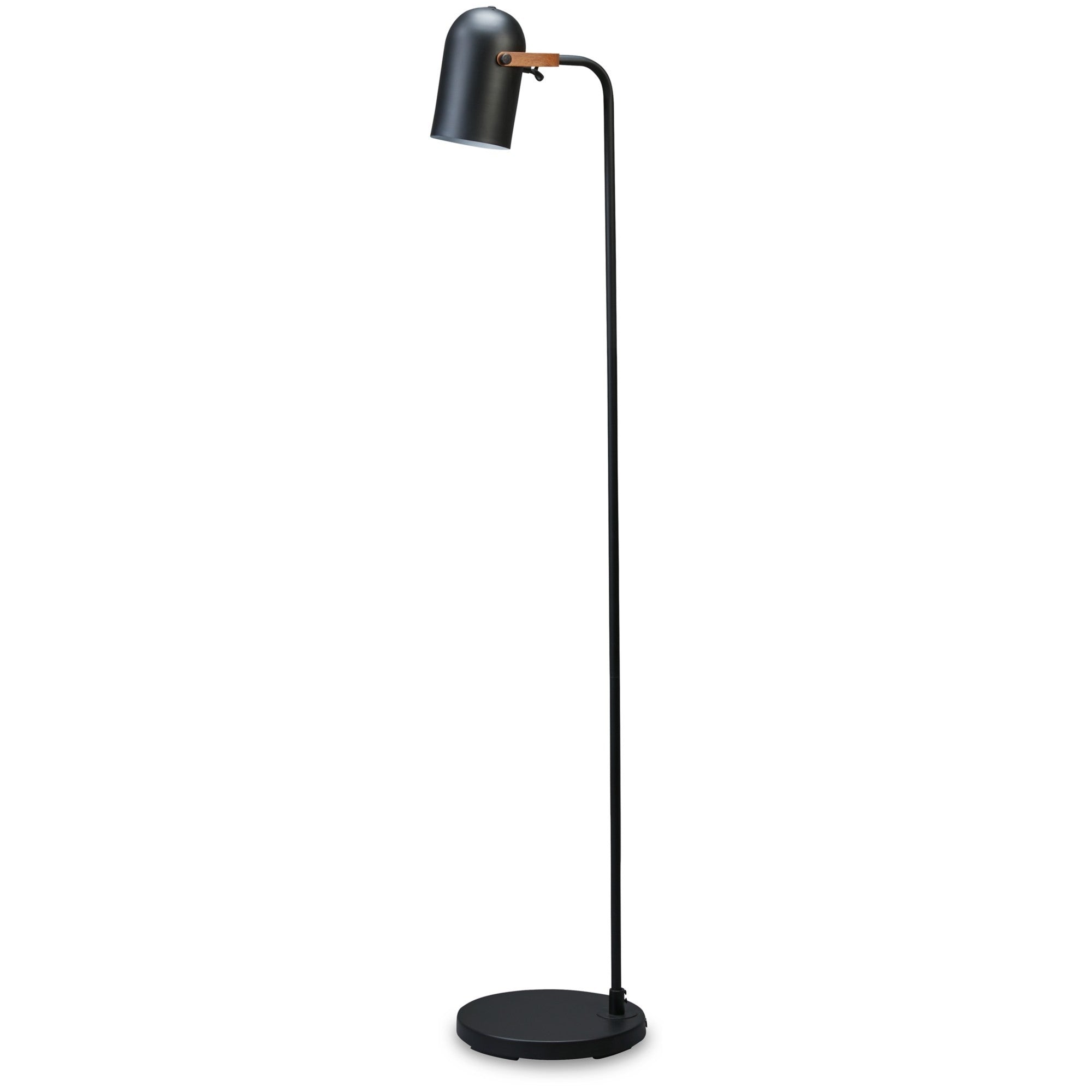 60 Inch Metal Floor Lamp Curved Design Stand Adjustable Dome Lampshade-zoom-1