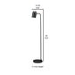 60 Inch Metal Floor Lamp Curved Design Stand Adjustable Dome Lampshade