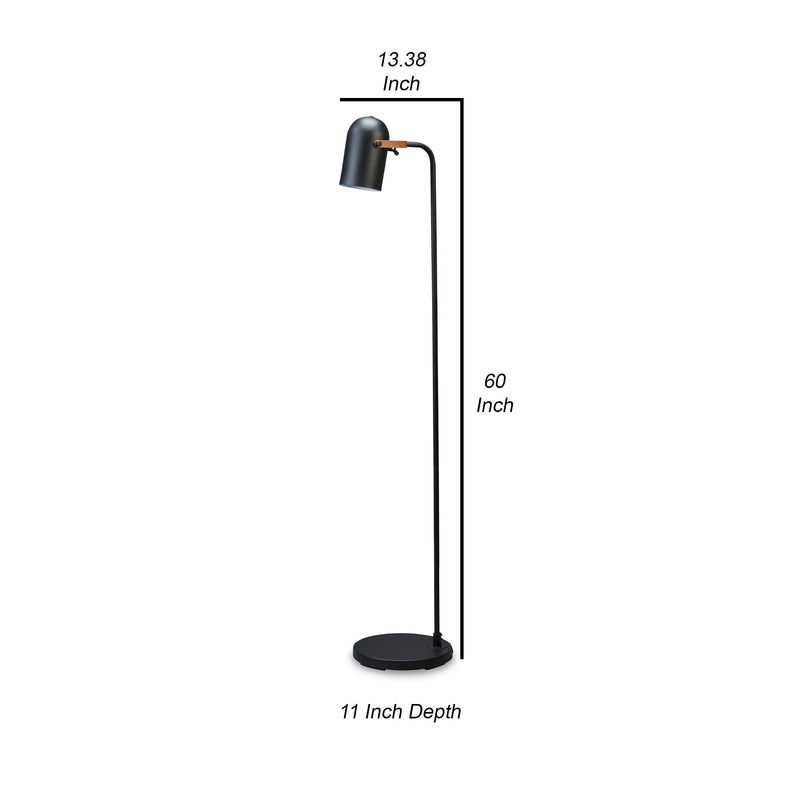 60 Inch Metal Floor Lamp Curved Design Stand Adjustable Dome Lampshade-zoom-