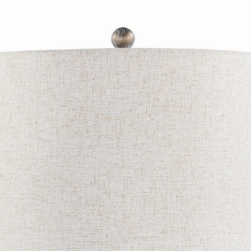 28 Inch 3 Way Table Lamp Fabric Drum Shade Vintage Gold Metal Base-zoom-