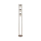 65 Inch Silver Floor Lamp 3 Horizontal Swivel Lights Frosted Glass Shade