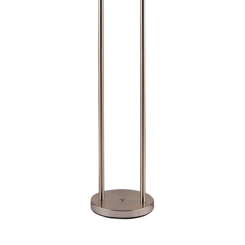 65 Inch Silver Floor Lamp 3 Horizontal Swivel Lights Frosted Glass Shade-zoom-