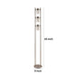65 Inch Silver Floor Lamp 3 Horizontal Swivel Lights Frosted Glass Shade