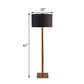 64 Inch Modern Floor Lamp Antique Brass Metal Stand Jet Black Drum Shade