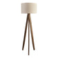 71 Inch Floor Lamp Drum Shade Wood Tripod Stand Rough Hewn Texturing