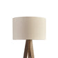 71 Inch Floor Lamp Drum Shade Wood Tripod Stand Rough Hewn Texturing