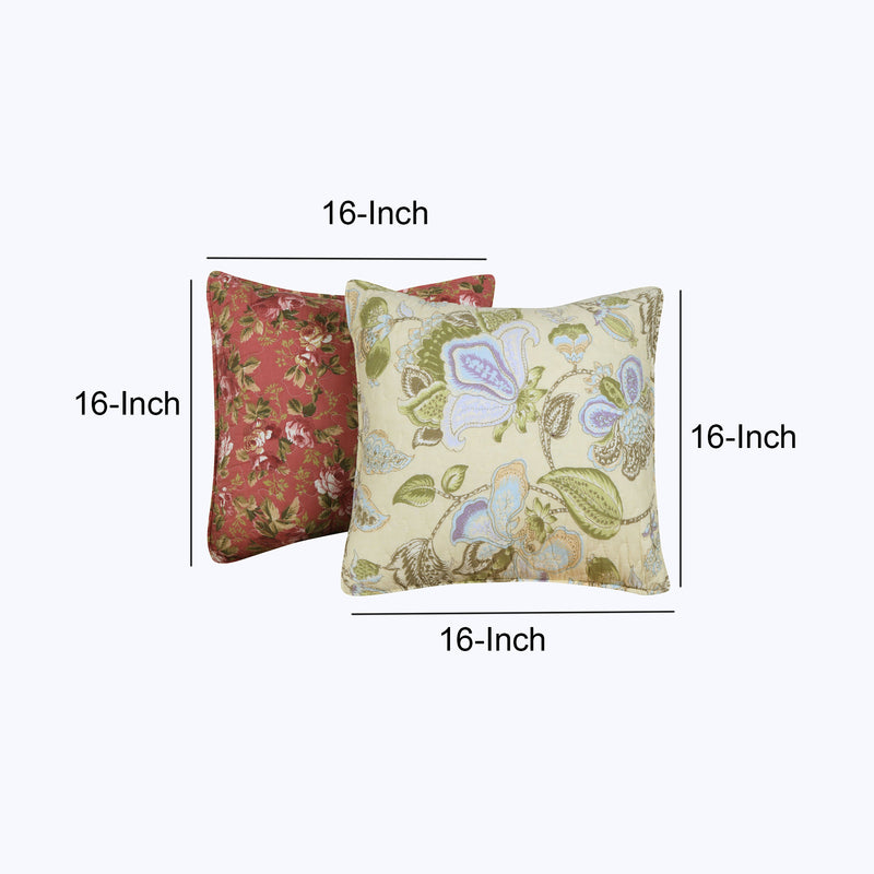 Eiger Fabric Decorative Pillow With Floral Prints Set Of 2-zoom-