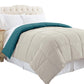 Genoa King Size Box Quilted Reversible Comforter The Urban Port Blue And Gray