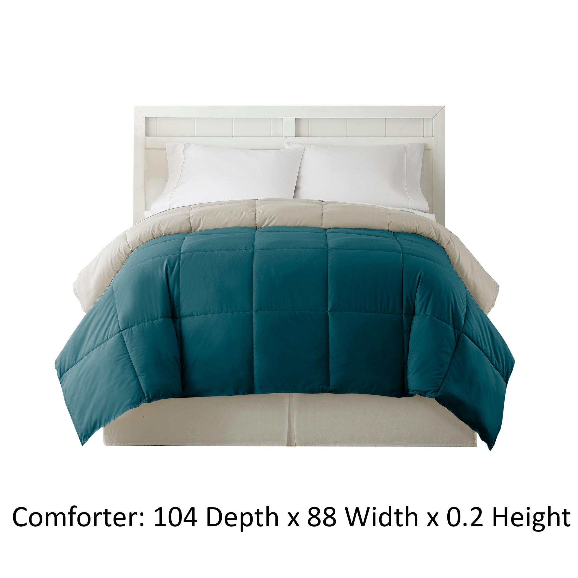 Genoa King Size Box Quilted Reversible Comforter The Urban Port Blue And Gray-zoom-4