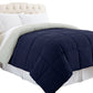 Genoa King Size Box Quilted Reversible Comforter The Urban Port Silver And Blue