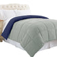 Genoa King Size Box Quilted Reversible Comforter The Urban Port Silver And Blue