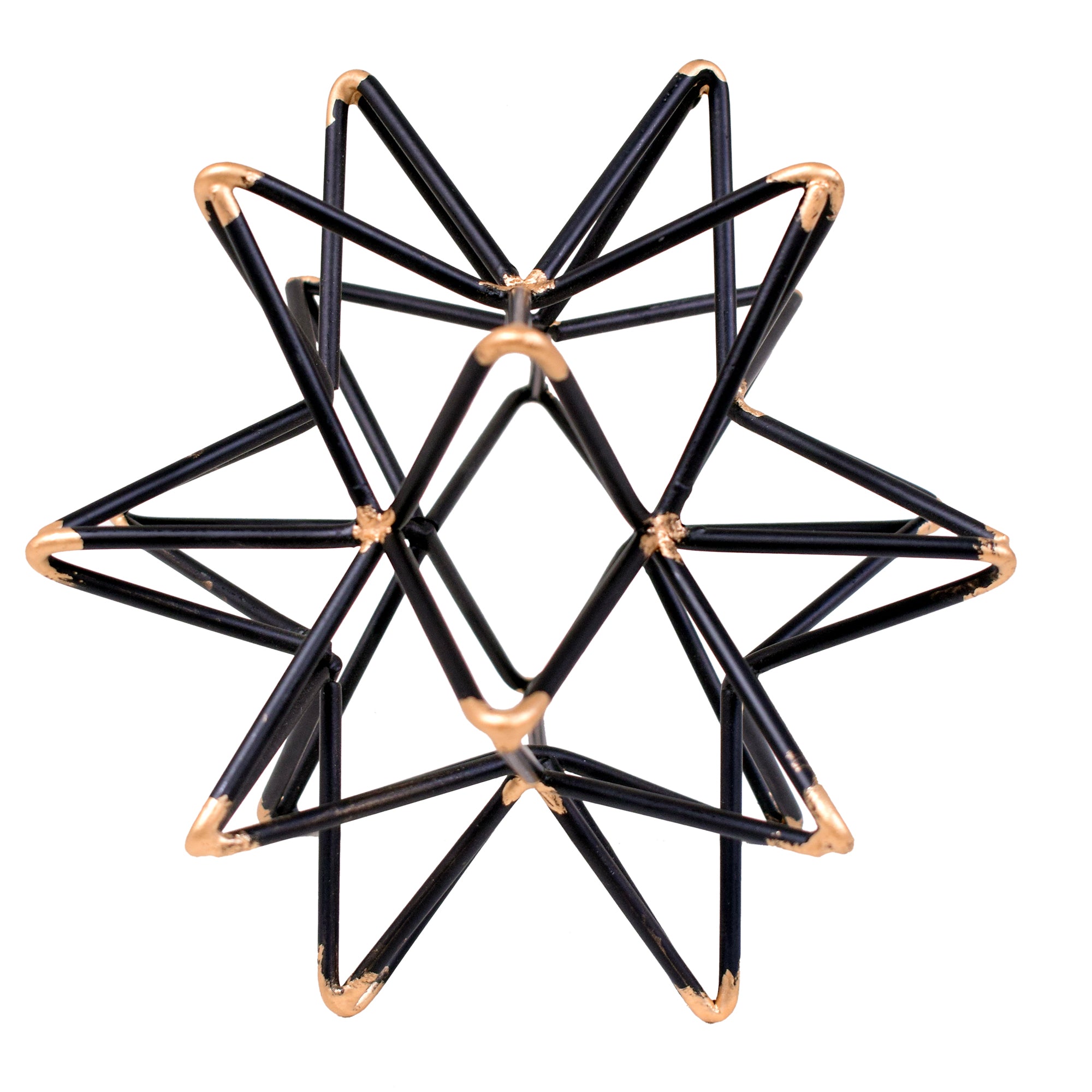 Intersecting Iron Wire Star Decor With Accented Joints Black And Gold-zoom-1