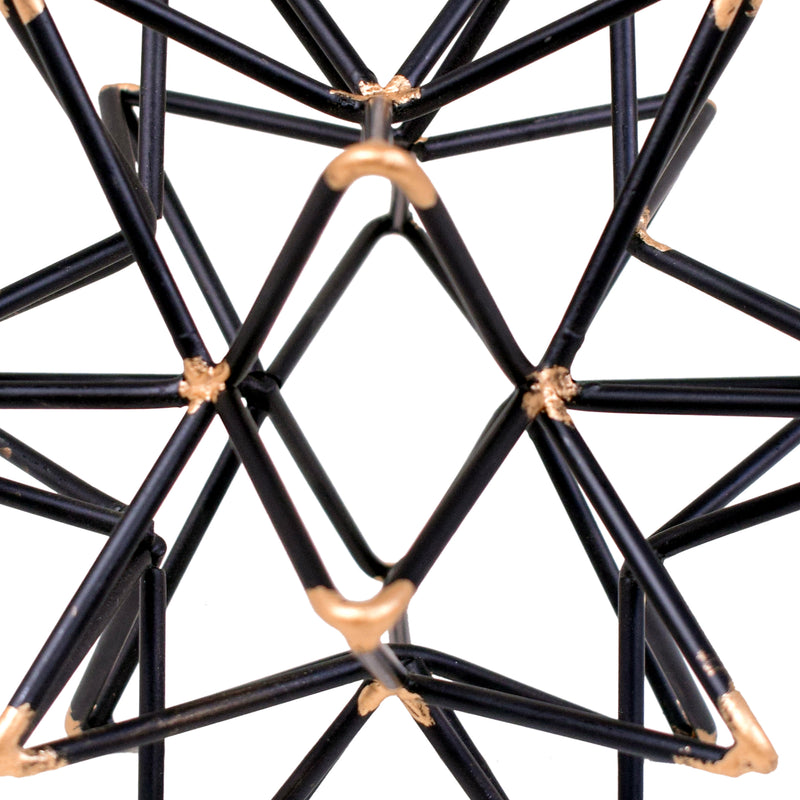 Intersecting Iron Wire Star Decor With Accented Joints Black And Gold-zoom-