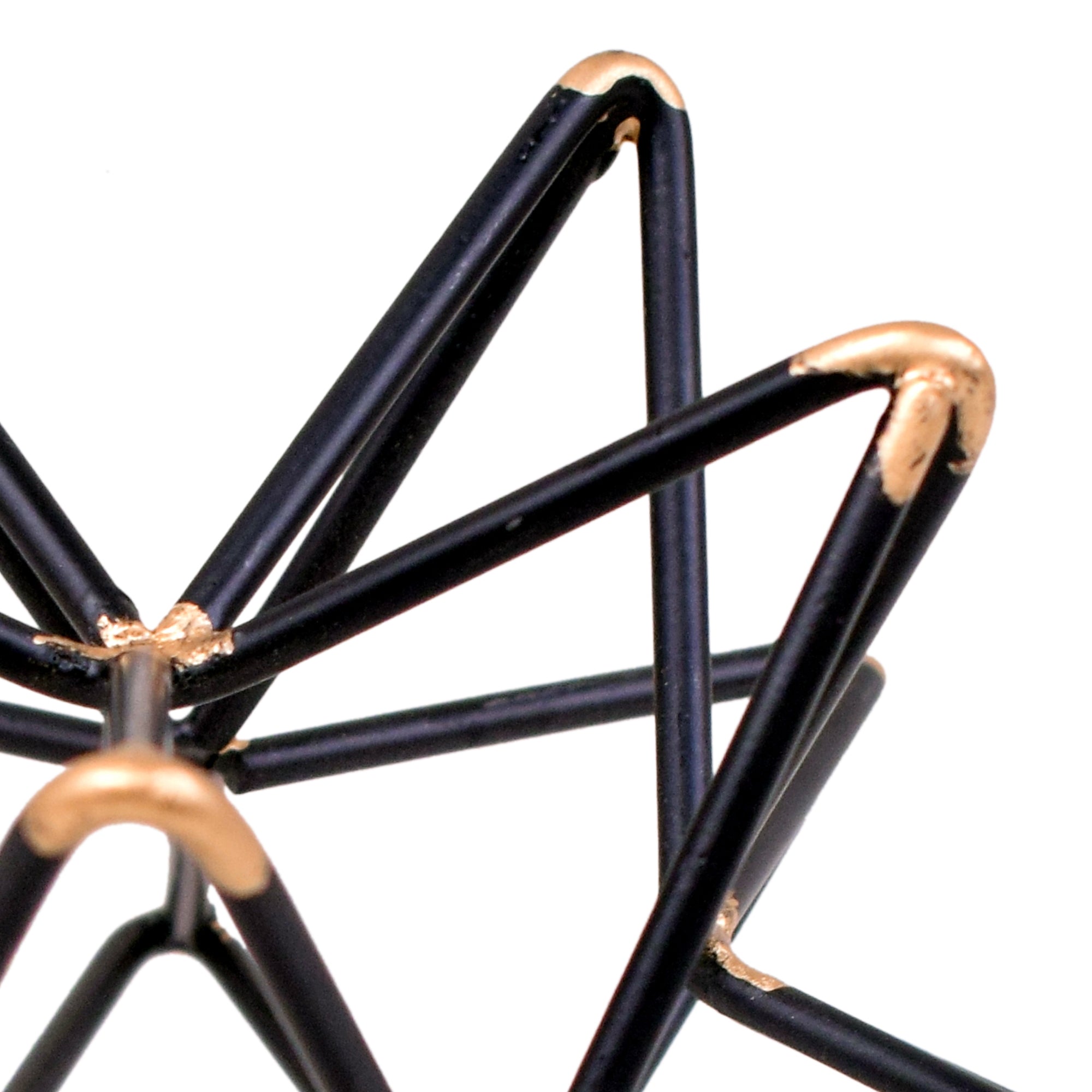 Intersecting Iron Wire Star Decor With Accented Joints Black And Gold-zoom-3