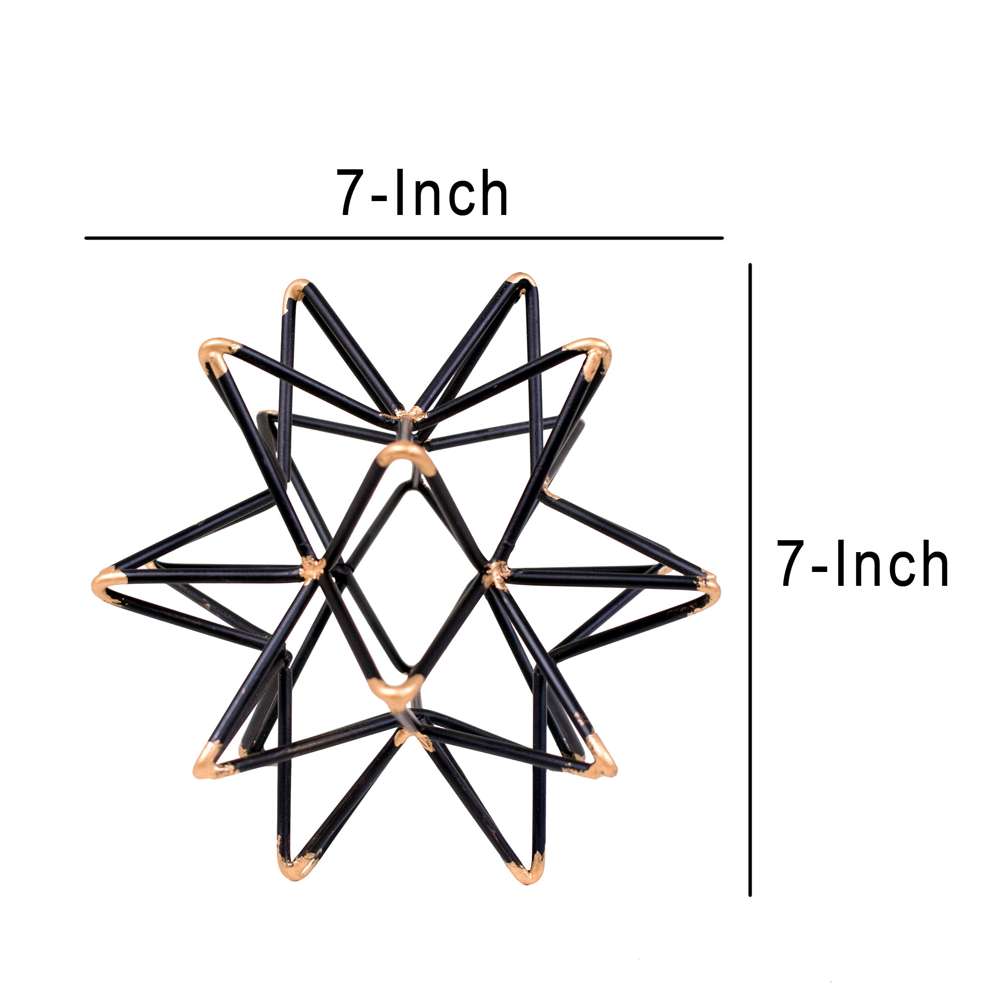 Intersecting Iron Wire Star Decor With Accented Joints Black And Gold-zoom-4