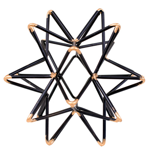 Intersecting Iron Wire Star Decor With Accented Joints Black And Gold