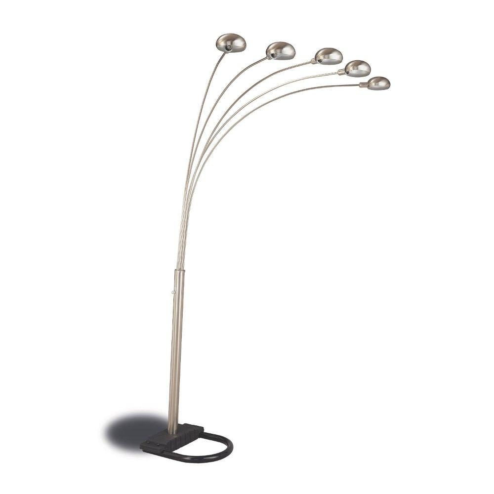 Modern Floor Lamp With Black Bottom Base Chrome