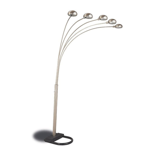 Modern Floor Lamp With Black Bottom Base Chrome