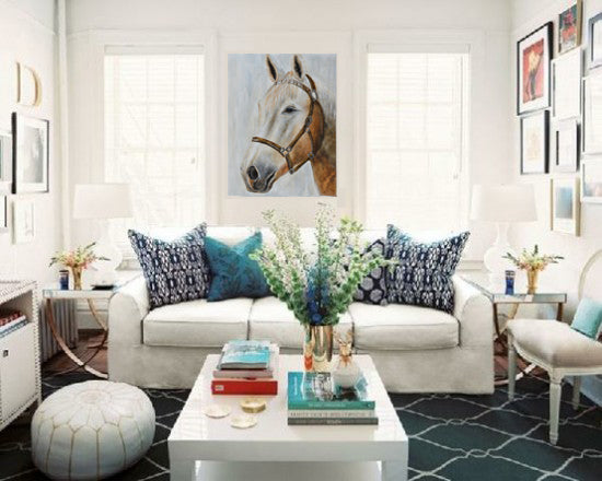 Hand Painted Horse Wooden Wall Art Decor Multicolor