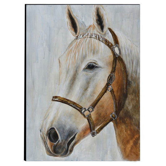 Hand Painted Horse Wooden Wall Art Decor Multicolor