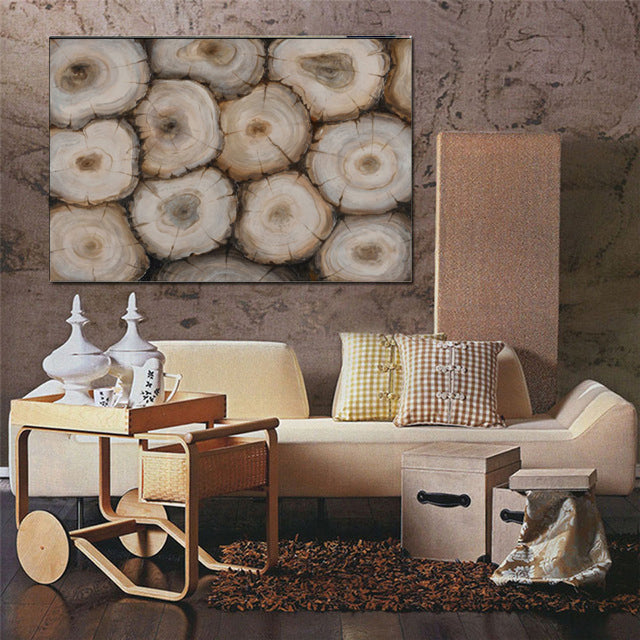 Captivating Tree Trunk Wooden Wall Art Decor Multicolor-zoom-