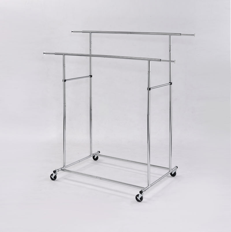 65" In Dual Bar Adjustable Industrial Garment Rack-zoom-