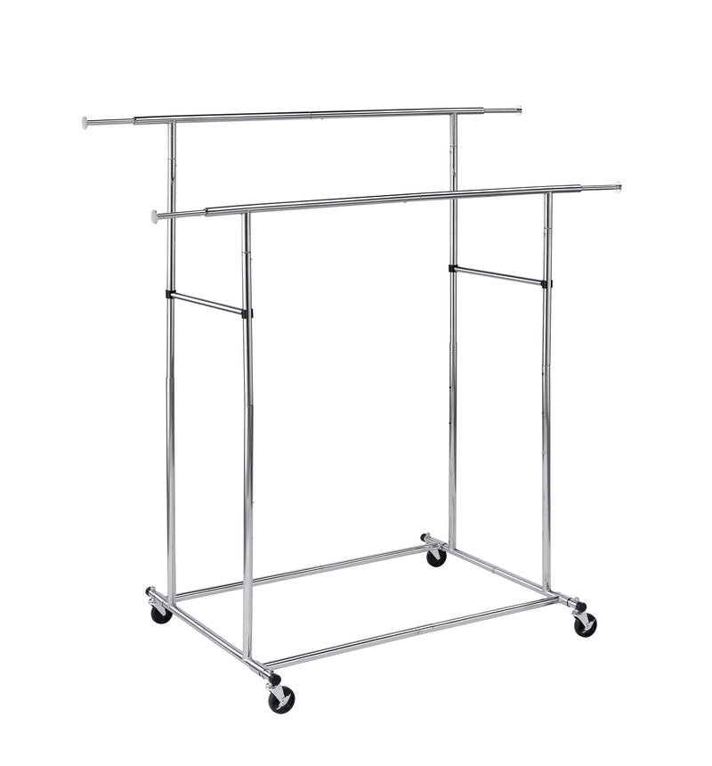 65" In Dual Bar Adjustable Industrial Garment Rack-zoom-