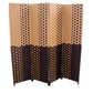 70.75" In Handcrafted Paper Straw Weave 4 Panel Screen On 2" Legs Brown/Espresso Brown