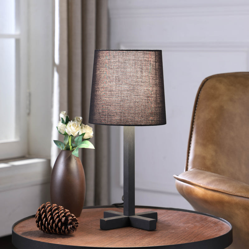 16.5" In June Black Metal Cross-legged Table Lamp-zoom-