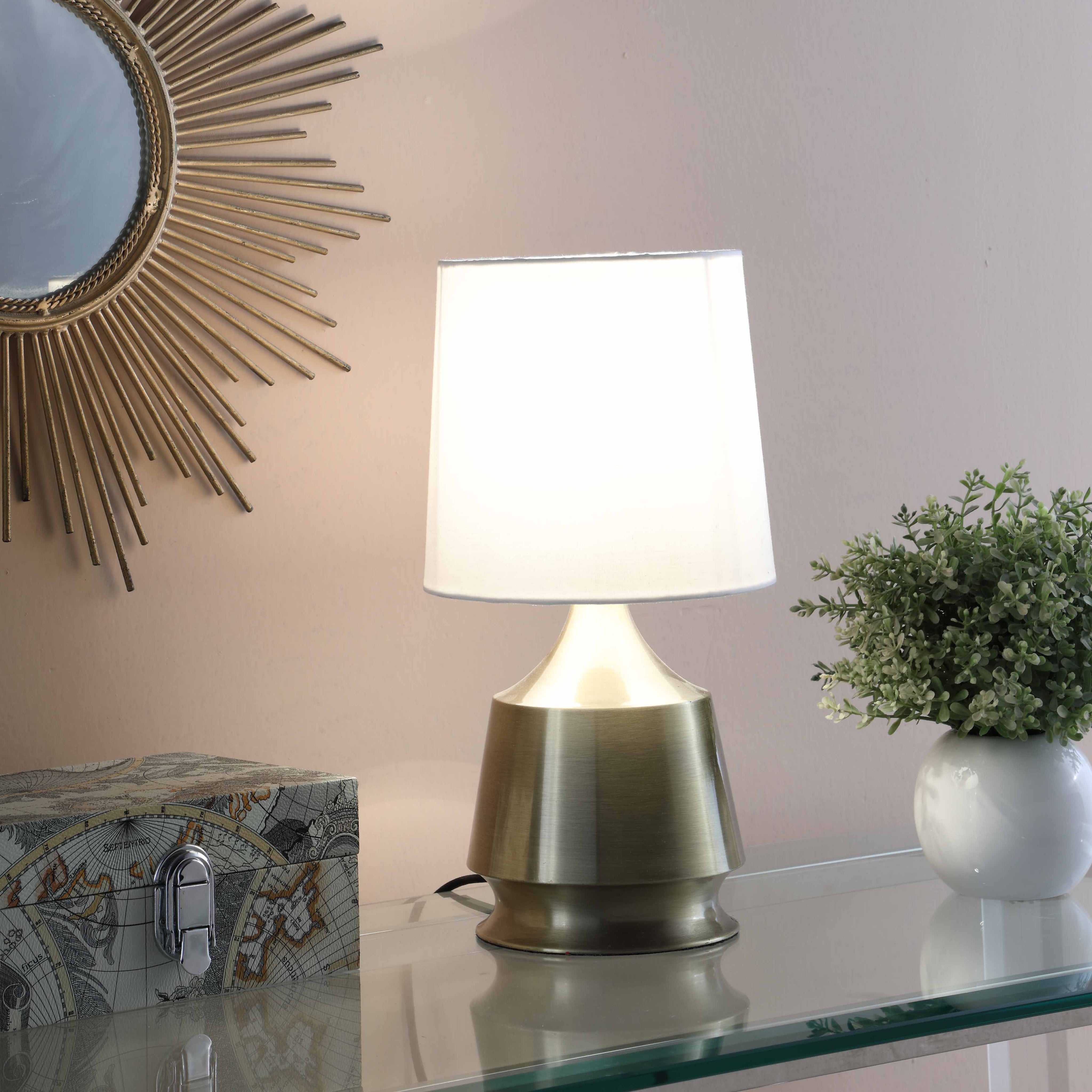 14" In Ellis Antique Brass Metal Table Lamp-zoom-4